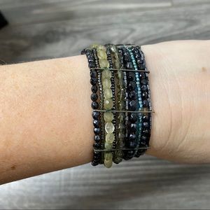 🌈 beaded elastic cuff bracelet